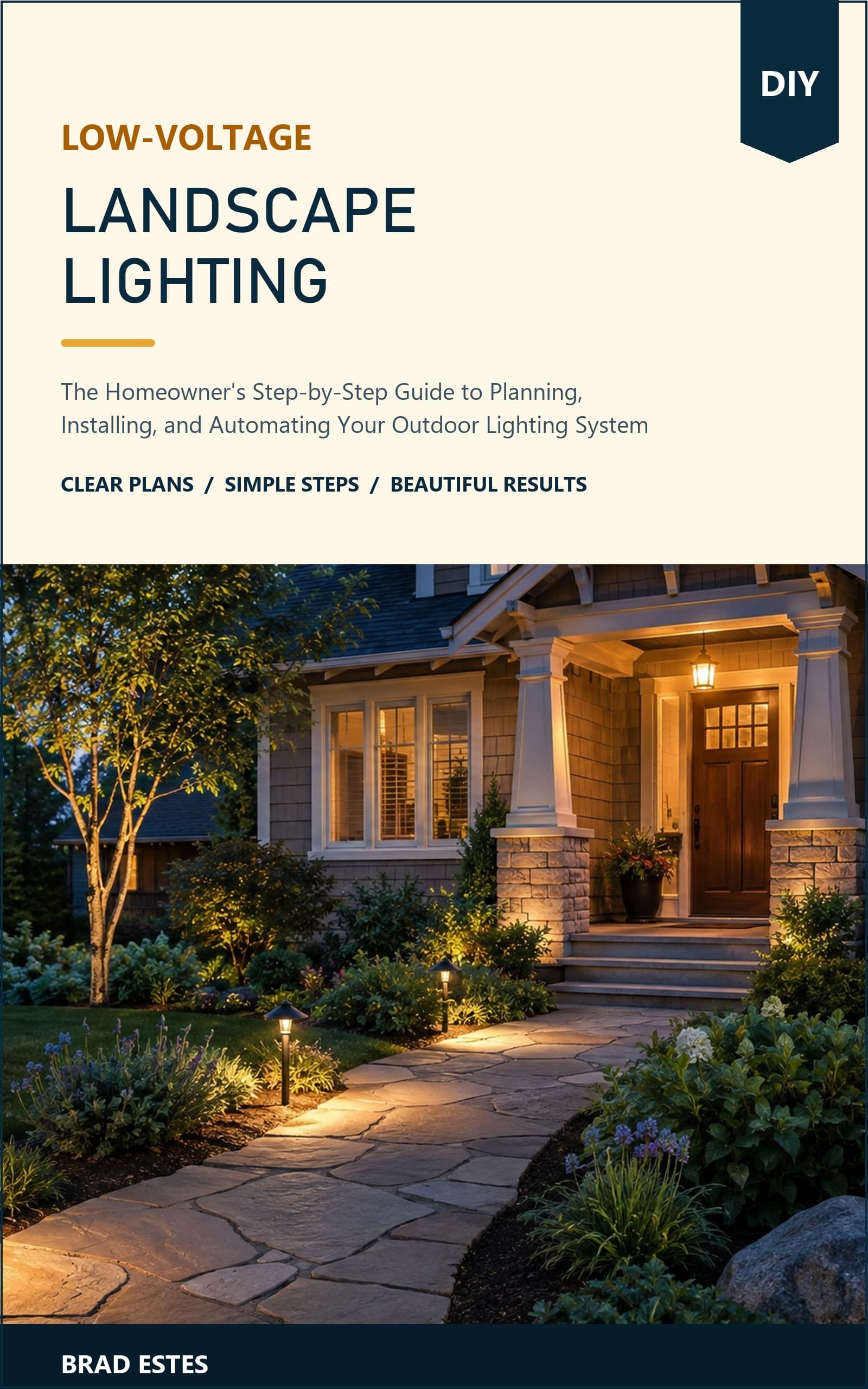 Low-Voltage Landscape Lighting book cover by Brad Estes